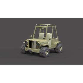 3D model Cartoon Jeep Car